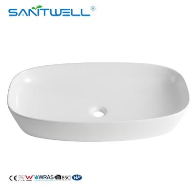 China AB8483 Chaozhou sobre ronda contraria del lavabo forman el lavabo de cerámica del lavado a mano sanitario moderno de las mercancías en venta