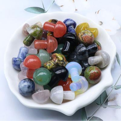 China FASHIONABLE Stone Crystal Mini Crystal Mushrooms Mushroom Shape Crystal Agate Sculpture for Carved Gemstone Garden Yard Home Decoration for sale