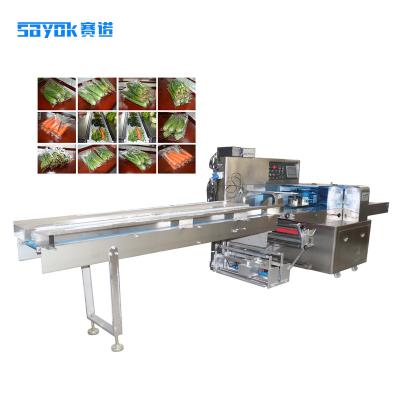 China Automatic Food Cling Film Tray Packing Machine Vegetable Wrapping Machine for sale