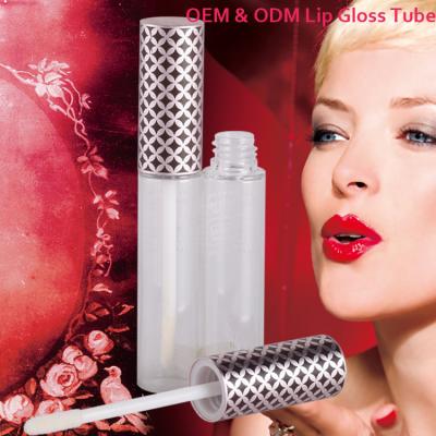 China Mini Customized Empty Aluminum Packaging Box Lip Gloss Waterproof 4ml Tube With Brush for sale