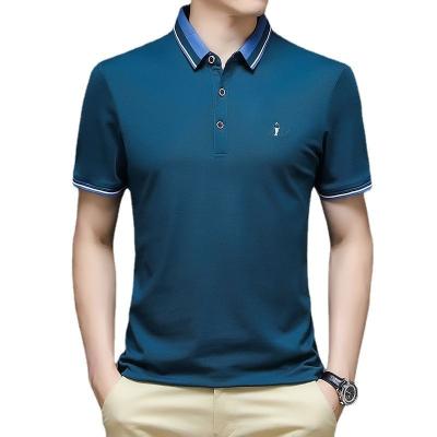 China New Anti-wrinkle polo men's cotton summer short sleeve T-shirt men's slim casual business attire for sale