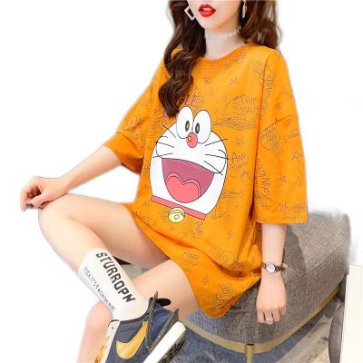 China New 2021 Korean summer T-shirt blouse printed foreign trade loose casual supply anti-shrinkage for sale