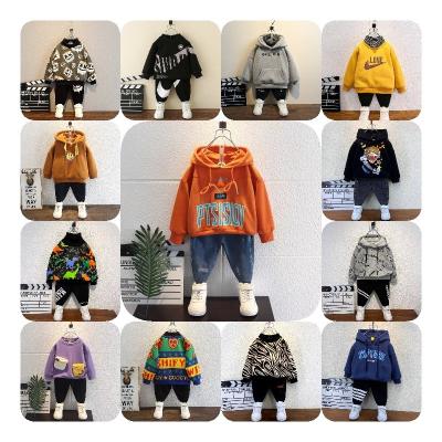 China Anti-wrinkle autumn and winter new 2022 large and middle children around the collar fashion casual hoodie two sets wholesale for sale