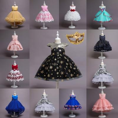 China Anti-wrinkle Girls Dress 2021 New Birthday Host Big Kids Children Sequins Princess Dress Fashionable Runway Show Suits Autumn for sale