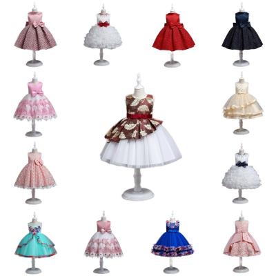 China Children's Wedding Piano Performance Pompous Dress Gauze Flower Children's Long Style Anti-wrinkle Girl's Fashion Show Little Girl Dress for sale