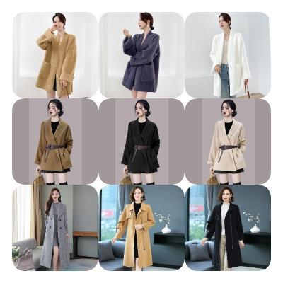 China 2022 New Sustainable Double-sided Cashmere Coat Women's Mid Length Thickened Autumn/Winter Woolen Coat for sale