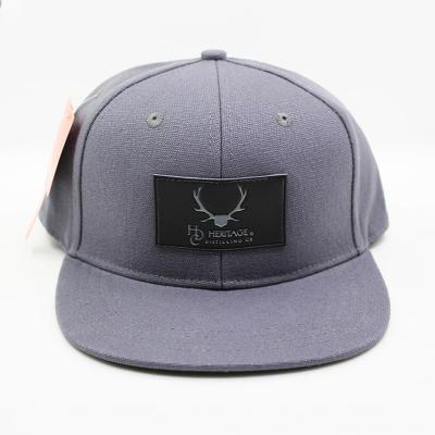 China COMMON Custom Design 6 Panel Vintage Embroidered PVC Patch Logo Cotton Snapback Baseball Cap Rubber Hat for sale