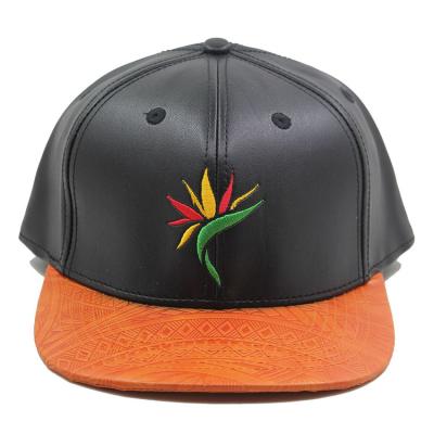 China COMMON Embroidery Custom Logo Snapback Hats Leather Snapback Hats for sale