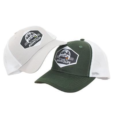 China Custom 6 Panel Trucker Hats Cotton Mesh Embroidery Woven 100% COMMON Patch Baseball Caps With Printing for sale