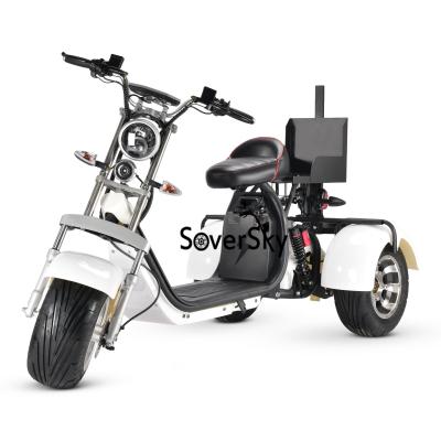 China Aluminum alloy Soversky Europe warehouse 40ah 3 wheels scooter citycoco electric tricycle for sale