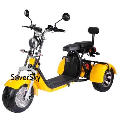 China Citycoco 3 Wheel Electric Tricycles Aluminum Alloy Soversky 60v 12ah 20ah Electric Scooter EEC 1500w for sale