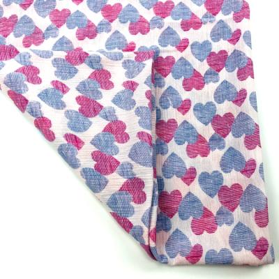 China Crepe Cotton Heart Printed Crepe Fabric for sale