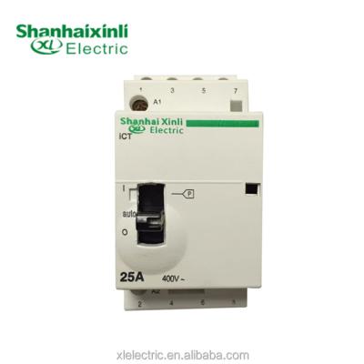 China Factory Household XINLI Directly Din Rail Type 100% New TCI 25A 400V Household Contactor Auto Function With CE IEC No NC for sale