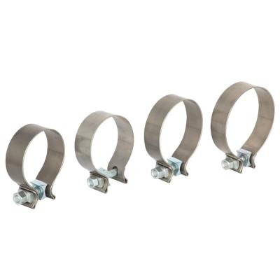 China Durable 51 / 65 /76 /80 mm Customized Size 304 Stainless Steel O Type Pipe Clamps Exhaust Muffler Clamp for sale