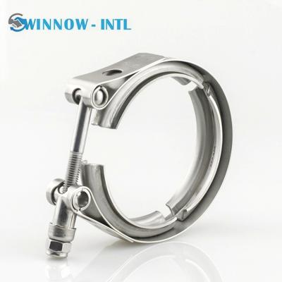 China Customized Durable 316 Stainless Steel T-bolt Exhaust V-Band High Pressure Pipe Clamps 3.0 Inches for sale