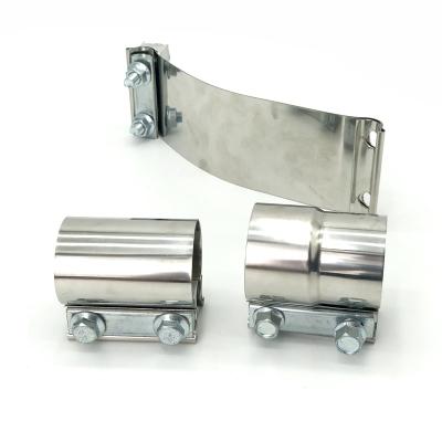 China Pipe Connection Manufactures Preformed Stainless Steel Truck Exhausts Muffler Lap Joint Band Clamps For for sale