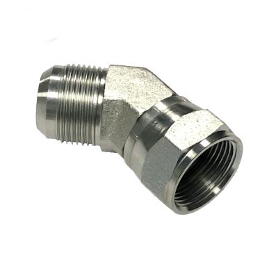 China Hydraulic External-Internal Fitting Hydraulic 45 Degree Elbow Hose Tube Fitting Thread Swivel Joint Hydraulic JIC Drive Field Hose Ends for sale