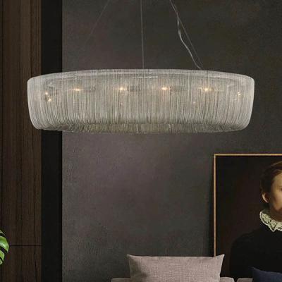 중국 Round Crystal Wire Mesh Chain Tassel Chandelier Dining Table Bedroom Ballroom Light 판매용