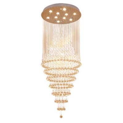 China Modern Stairwell Pendant Light Spiral  LED Crystal Staircase Chandelier à venda