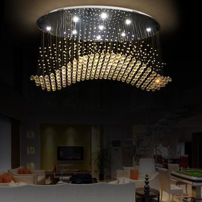 Cina Adjustable Black LED Round Modern Stairwell Chandelier with Stainless Steel in vendita