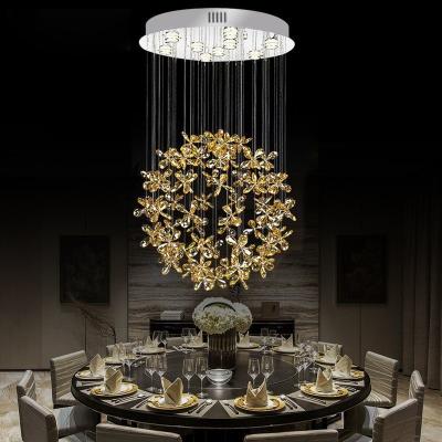 Cina Modern Globe Staircase Crystal Chandelier Hotel Hanging Light for Stairway in vendita