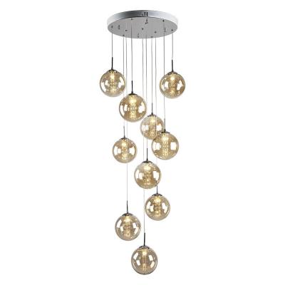 Cina Nordic Glass Ball LED Chandelier Staircase Ceiling Lighting for Hotel Villa Restaurant in vendita