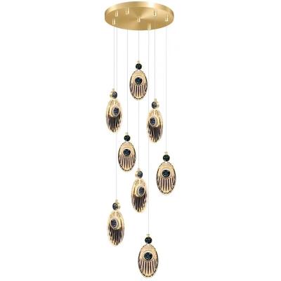 China Modern Black Chandelier Staircase Light Fixture à venda