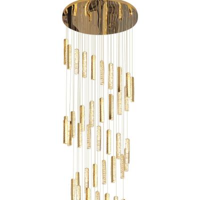 China SANXIANG Ceiling Mounted Gold Staircase Pendant Light With Adjustable Height for sale