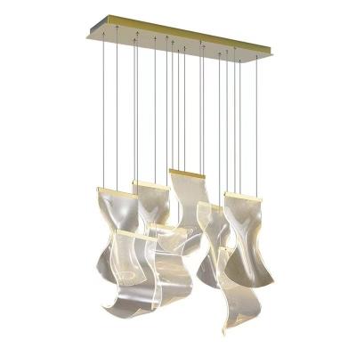 China Modern Decorative Metal Acrylic Chandelier Long Pendant Lights for Staircase à venda