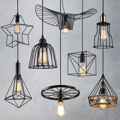 China 90 Ra Color Rendering Index Vintage Iron Pendant Light for Living Room Dining Bedroom Kitchen Island Loft for sale