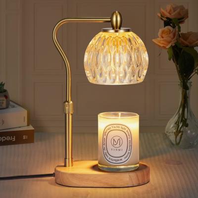 China Home Decor Gift Glass Candle Lamp Warmer Adjustable Height Timer and Dimmer for Scented Wax for sale