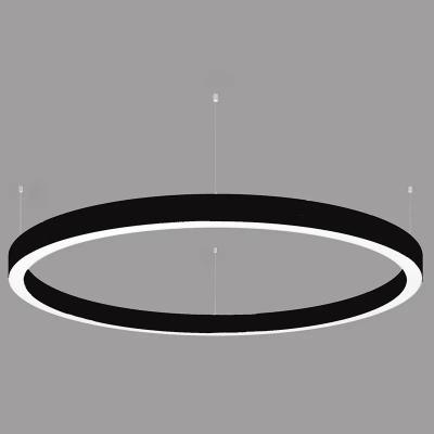 China Rectangle Dali Dimming Aluminum Housing Circle Ring Led Pendant Linear Light 100cm 200 300 Office for sale