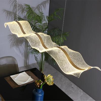 China High CRI Ra 80 Long Rectangle Pendant Light Modern Luxury LED Hanging Lamp for Home Decor for sale