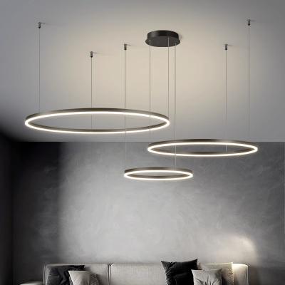 中国 100lm Lamp Luminous Flux Modern Led Circle Line Pendant Lighting for Hotel Living Room 販売のため