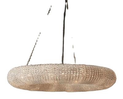 Chine NO Dimmer Support Modern Style American Circular Ring Crystal Pendant Light for Villa à vendre