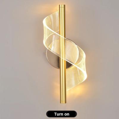 China Nordic Design Wall Lamp Black Golden Acrylic Switch Control 5W Led For Corridor Aisle zu verkaufen