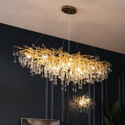 China Droplet Gold Crystal Chandelier Lustre for Designer Art in Tree Branch Design zu verkaufen