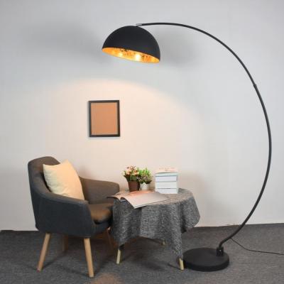 中国 Contemporary Arched Floor Lamp with White/Black/Gold Shade and Fishing Stand 販売のため