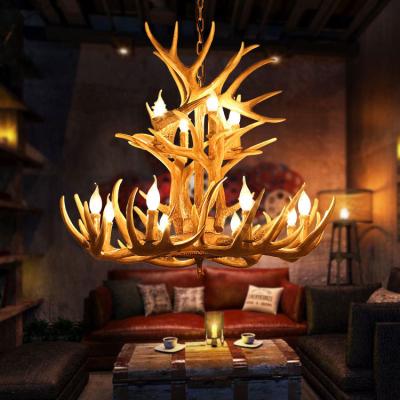 China Metal Shade Modern White Antler Chandelier for Living Room Dining Study and Bedroom for sale