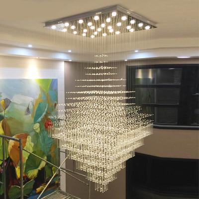 China Custom Hotel Lobby Pendant Lighting with Modern Switch Control Crystal Chandelier for sale