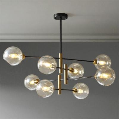 China Modern Nordic Glass Ball Chandeliers Lighting for Indoor Home Decor Support Dimmer NO for sale