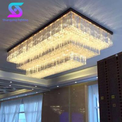 China Installation Suspended Mounted Crystal Glass LED Chandelier for End Hotel Spaces for sale