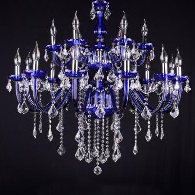 China IP20 Rated Glass Arm K9 Crystal Pendant Chandelier for Living Room Bedroom Decoration for sale