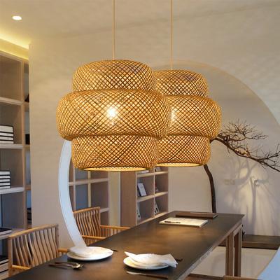 China Farmhouse Wicker Rattan Ceiling Light with Pendant Wood Lamp Chandeliers Lights for sale