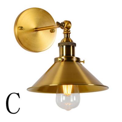 China Control Switch Vintage Golden E27 Wall Light Brass Antique wall sconce lighting fixtures​ for sale