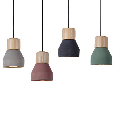 China China Modern Design Hanging Cement Lights Decorative Ceiling Light Pendant Lamps with Wooden Base for sale