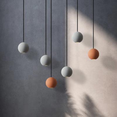 Chine Wholesale Interior Decoration Gray Cement Concrete Ball LED Hanging Lighting Nice Pendant Lamp for Residential House à vendre