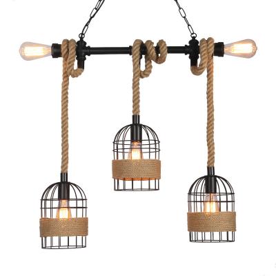 China Best Seller Rope Design Vintage Industrial Pendant Light E27 60W Retro Edison Hemp Loft Antique Lamp For Home Decoration for sale