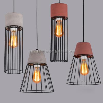 China Simig lighting Industrial steel shade cement pendant lamp vintage concrete dome light with E27 edison bulb for sale