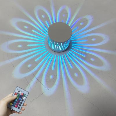 Cina Mounted LED Wall Light RGB Effect Lamp Sunflower Projection Rays AC85-265V Remote Control Corridor 1W/ 3W in vendita